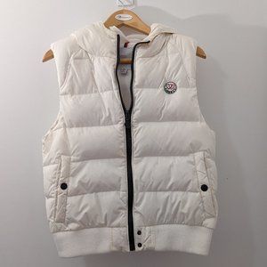 White Puffer Vest with Hood